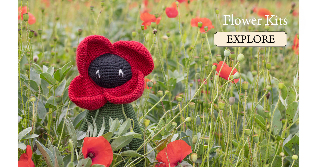 Flower crochet kits toft alexandras garden poppy pattern book